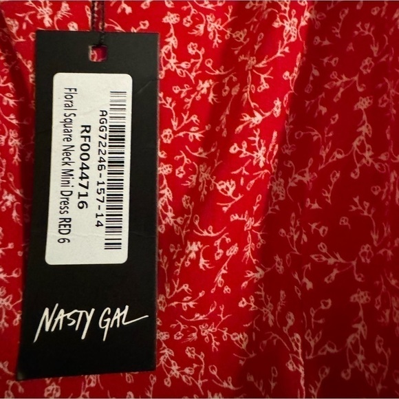 Nasty Gal Red Floral Mini Dress Size 2 US - Picture 13 of 14